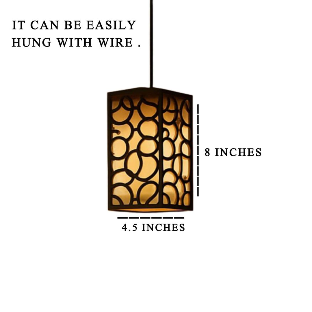 Golden Wooden Pendant Light 40 Inch Dark Brown