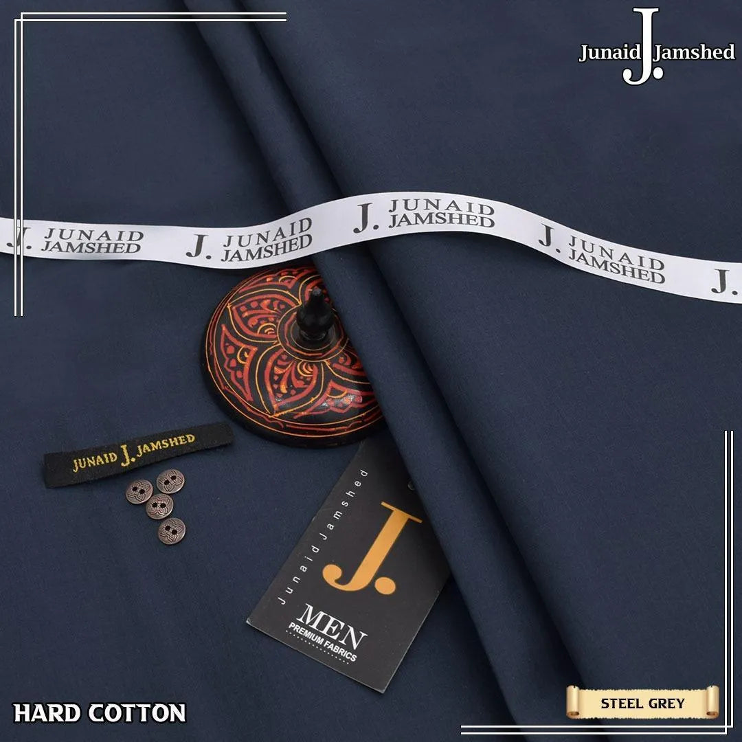 Men Hard Cotton Suit Steel Grey Unstitched