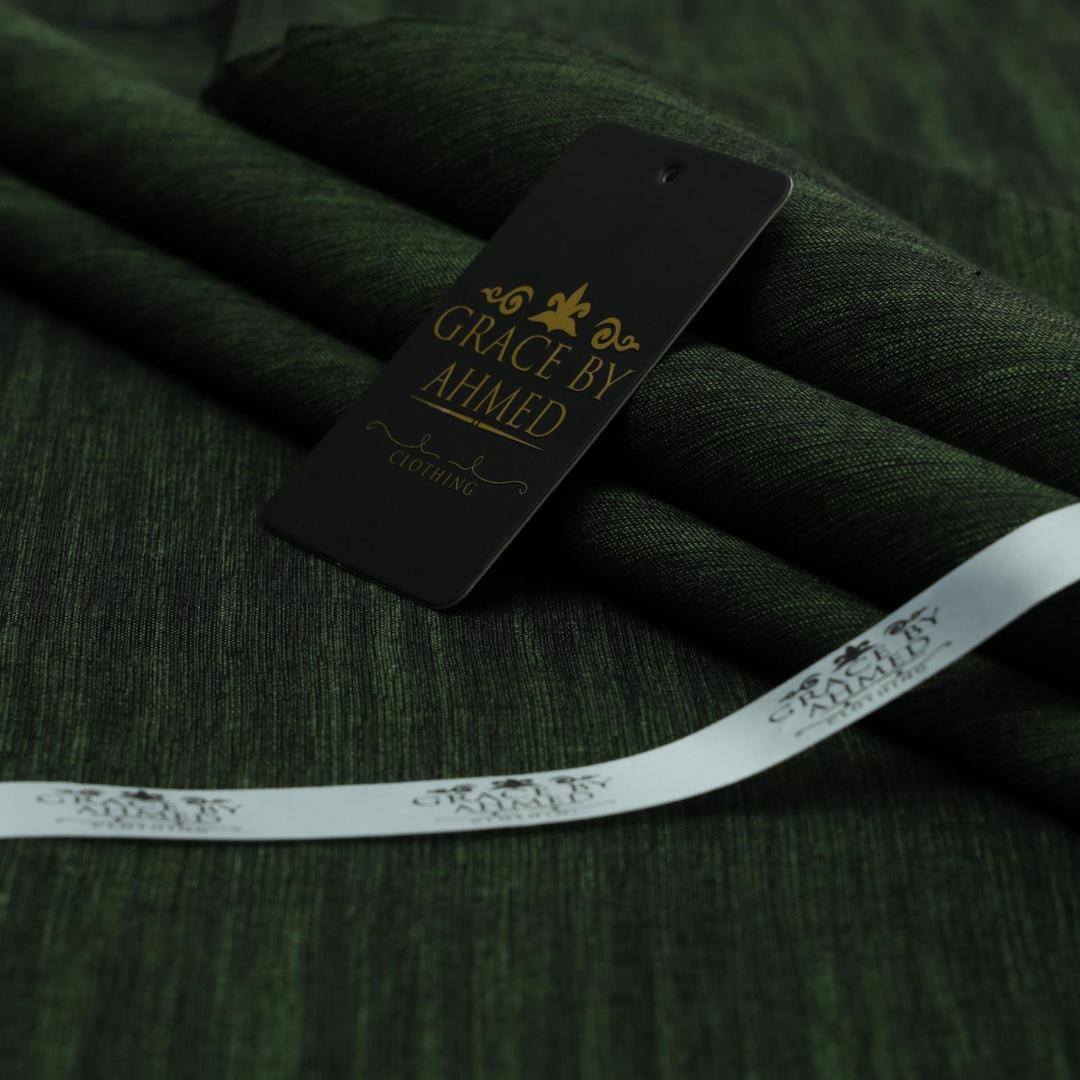 Men's Khaddar Textured Suit Green Winter Pakistan