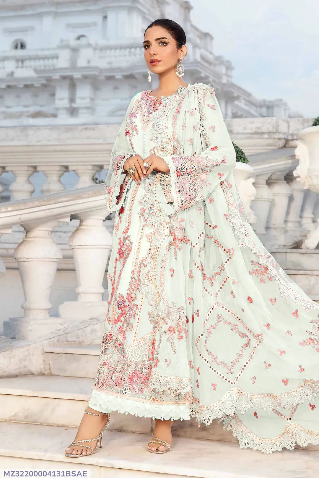 3 Pcs Women's Unstitched Embroidered Suit