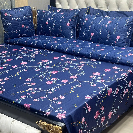 7 Pcs Cotton Salonica Printed Comforter Set