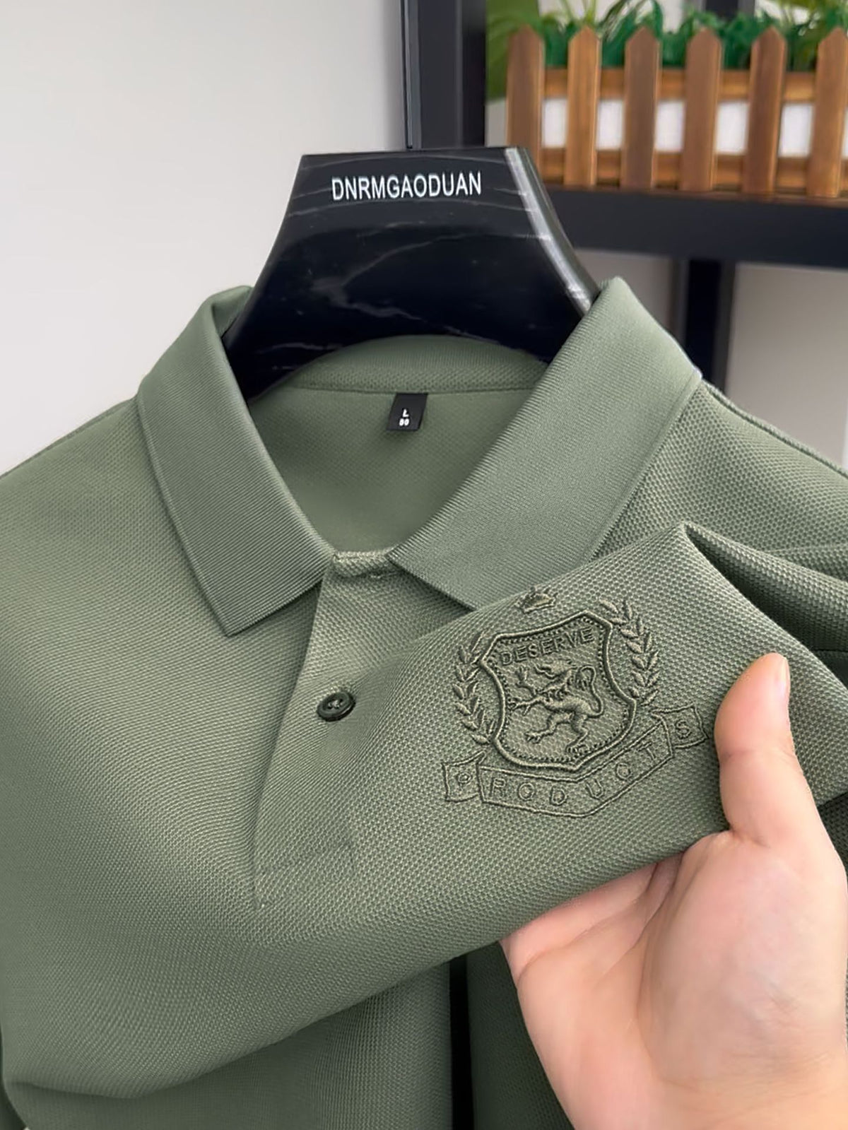 Olive Green Men's Casual Polo Shirt Plus Size Breathable