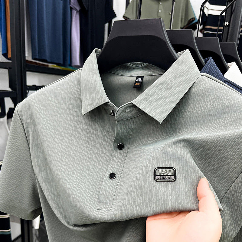 Men's Light Purple Casual Polo Shirt Summer